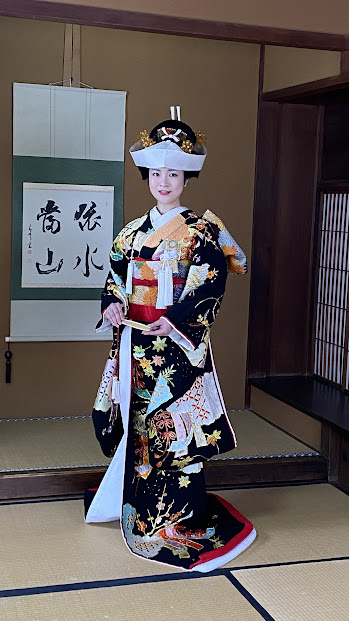 中村公園前撮り　桜ロケ　黒引き　角隠し